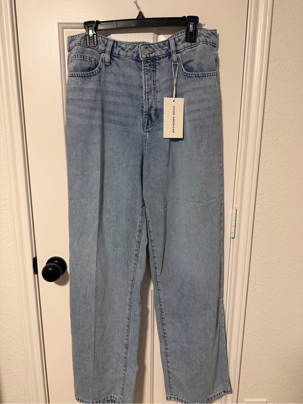 Good American Light Wash High-Rise Straight Jeans